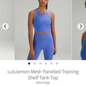 Lululemon Athletica Indigo Training Tank Top and leggings set everlux and mesh
